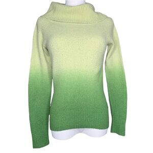 Vintage Y2K Green Ombré Gradient Turtleneck Sweater retro office whimsy fairy